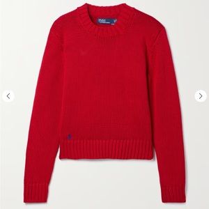 Ralph Lauren red cotton crew neck sweater NWT
